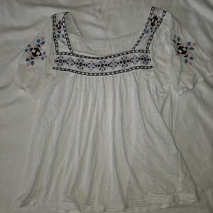 Embroidered White Top